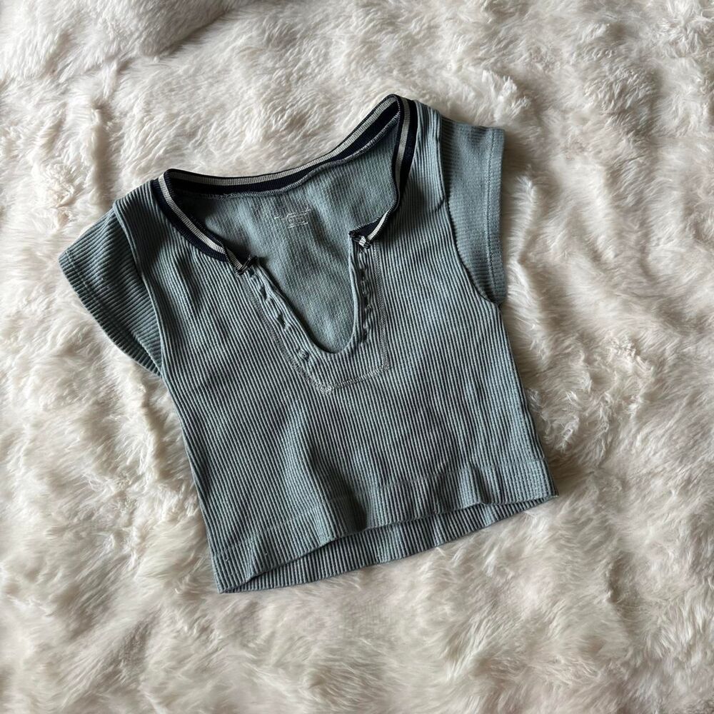 Urban-outfitters Women's Blue and Green Crop-top